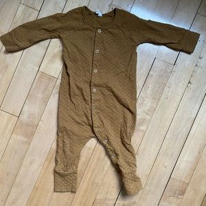 Quincy Mae Pointelle Jumpsuit in Cinnamon, Size: 3-6 months